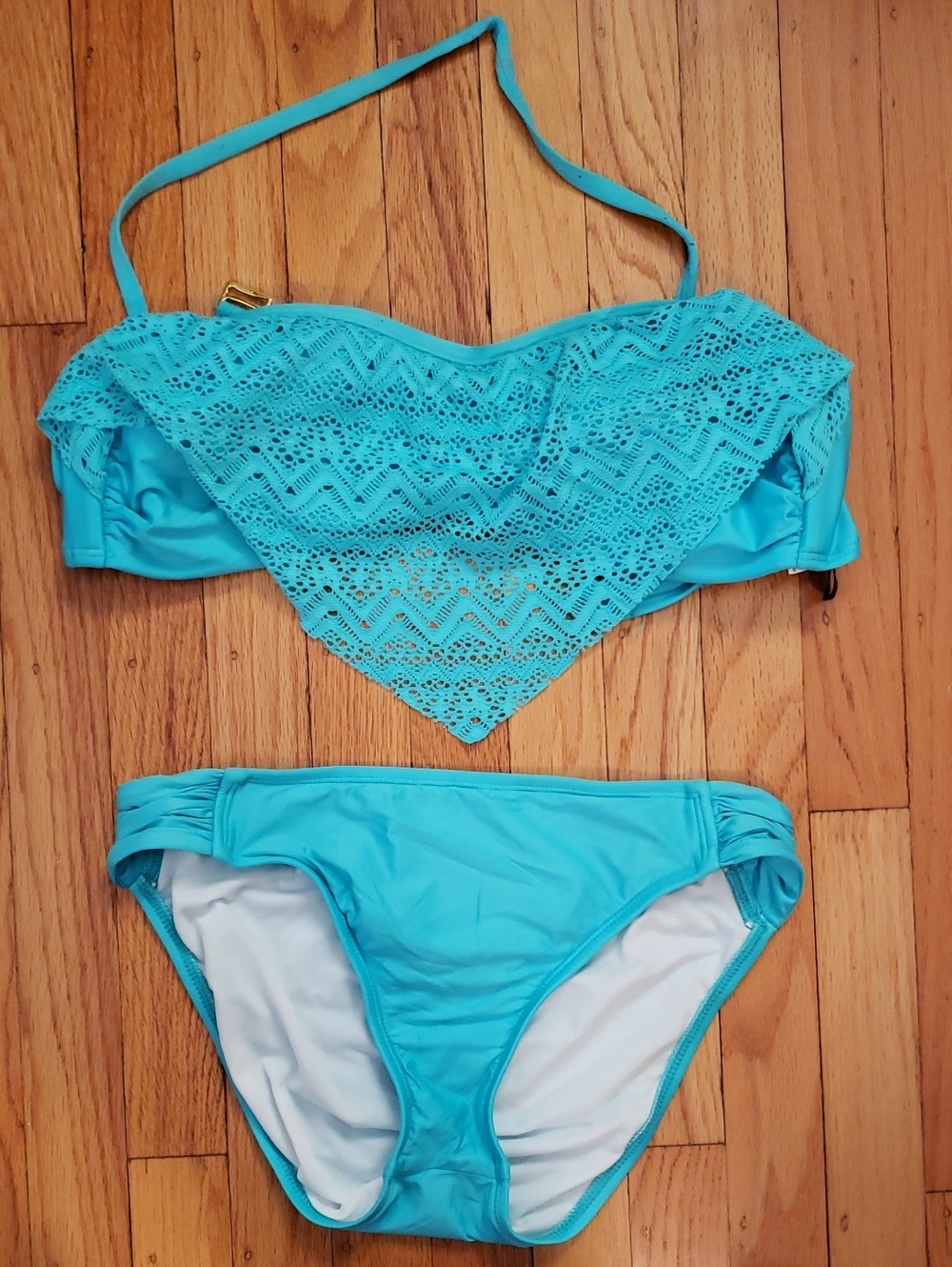 Athena Turquoise Crochet Bandeau Bikini Set